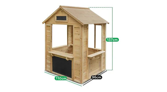 Wooden Cubby House With A Cafe Shop Style Front Gift For Girl Ages 3+