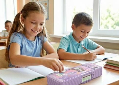 Multifunction Automatic Pencil Case with Password Lock & Pop-Up Compartments