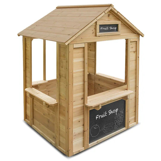 Wooden Cubby House With A Cafe Shop Style Front Gift For Girl Ages 3+