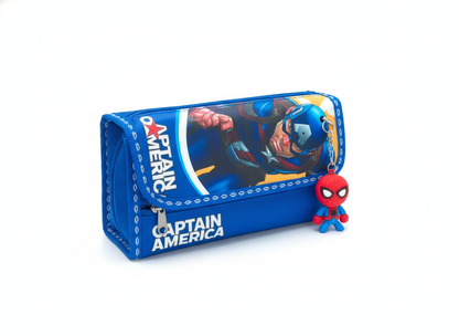 Captain America Pencil Case with Spider-Man Charm