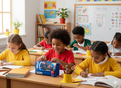 Captain America Pencil Case with Spider-Man Charm