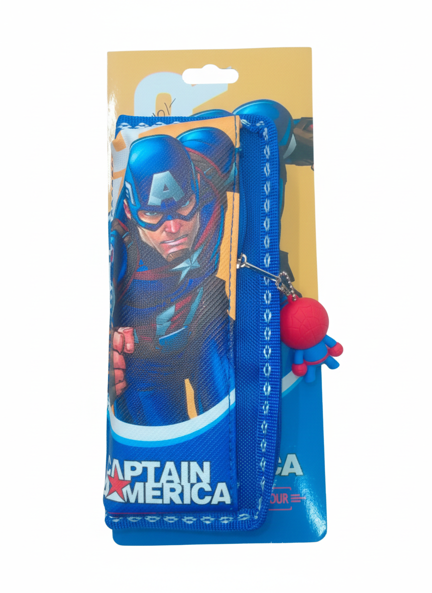 Captain America Pencil Case with Spider-Man Charm
