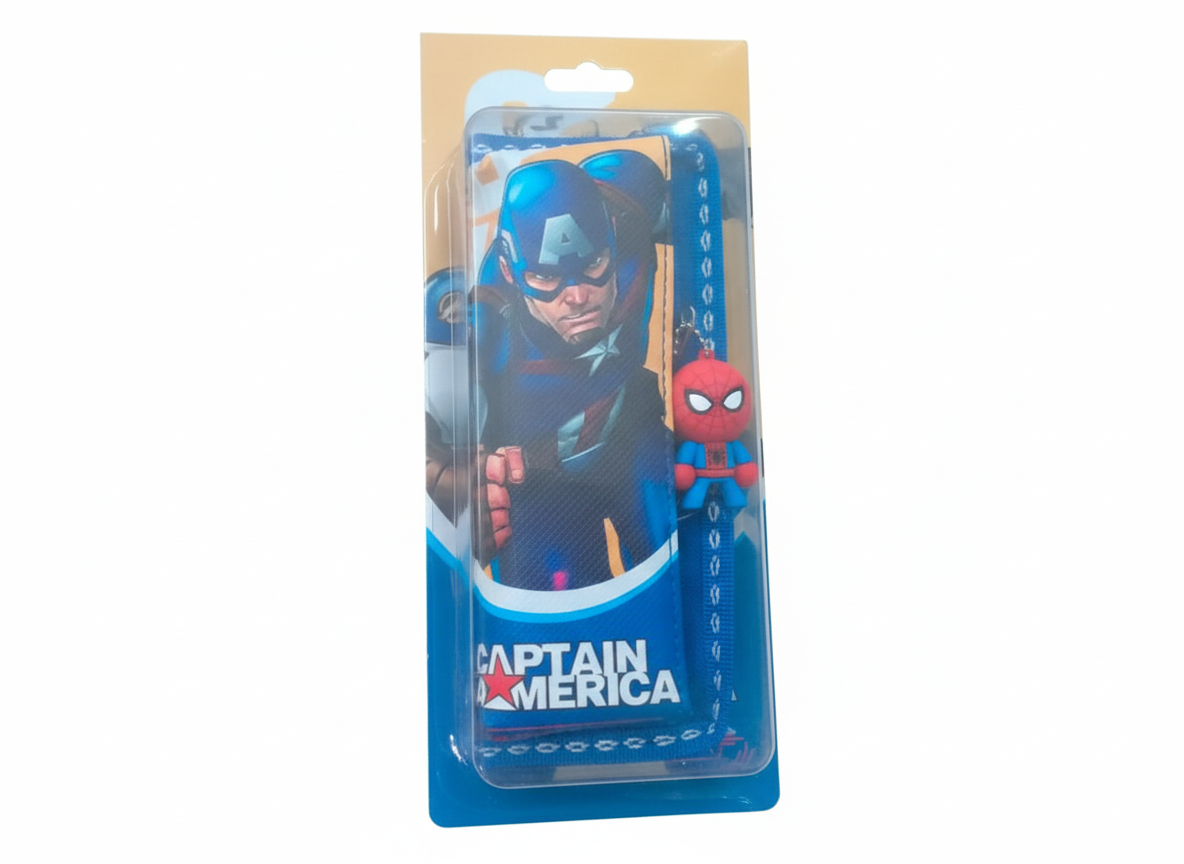Captain America Pencil Case with Spider-Man Charm