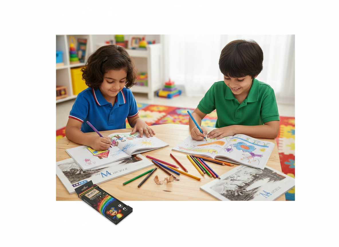 A4 Art Book (Set of 2) – 100 Pages | Premium Drawing & Sketching Pad for Kids, Students & Artists | A4 Size (21 x 29 cm)