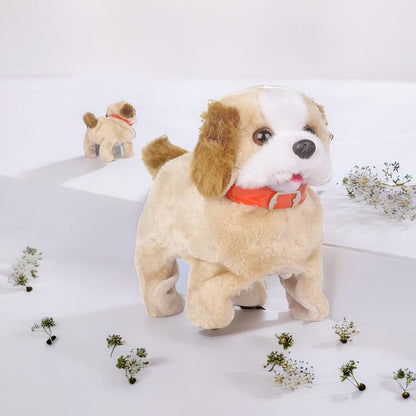 Battery Operated Jumping, Walking & Barking Dog Toy – Soft Plush Puppy with Backflip Action – Interactive Sound & Movement Toy for Kids