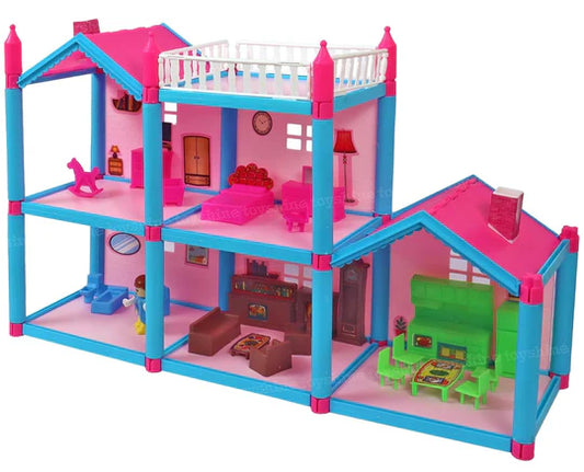 DIY Doll House Creative Edition with Accessories Included (Multicolour, 108 Pieces)